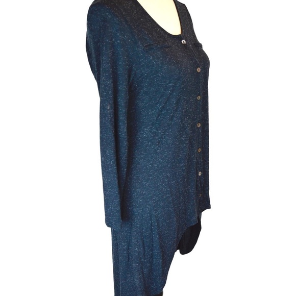 Soft Surroundings LENA Button Down Tunic Top, Navy Petite Medium Style 38748 - Picture 8 of 10